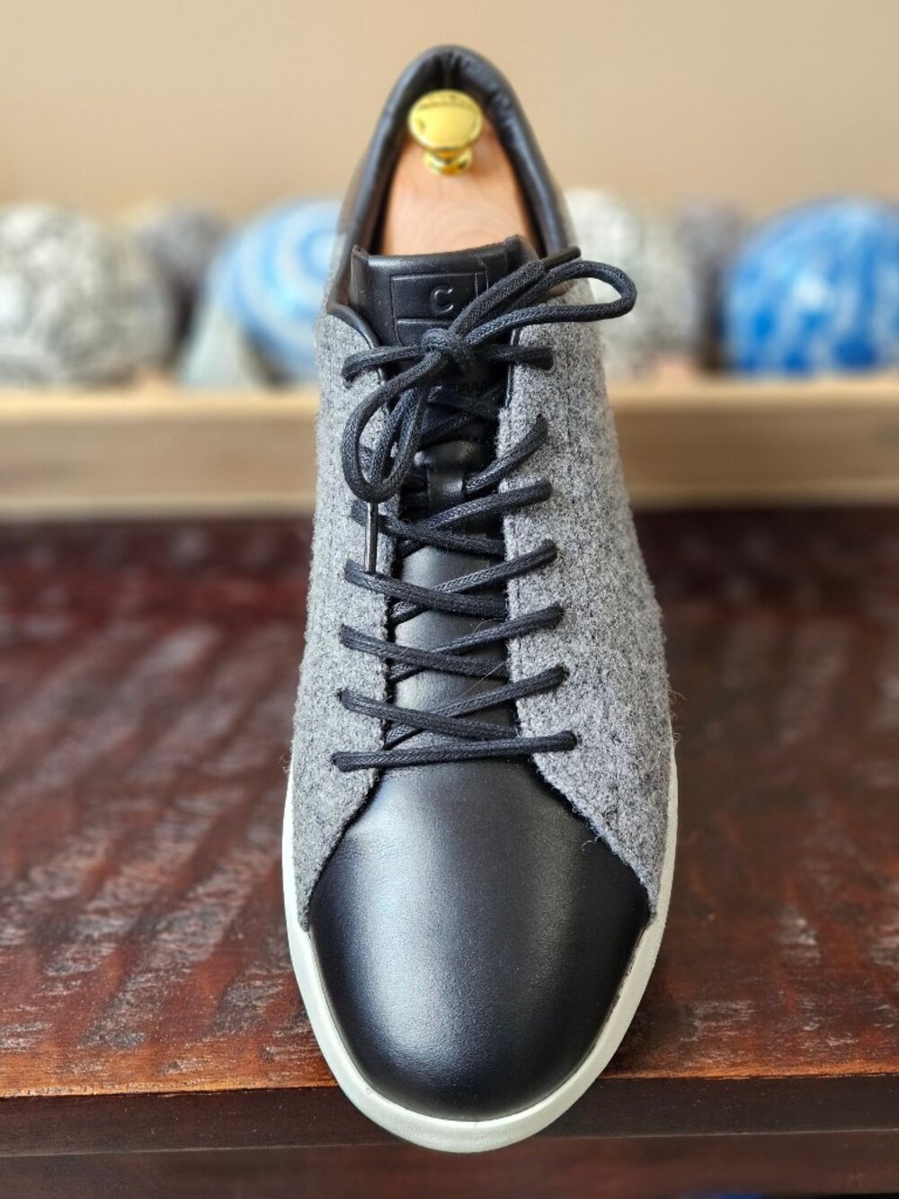Cole Haan Men's GrandPro Wool & Leather Sneakers, Gray/Black, Sz 13 - Picture 10 of 15